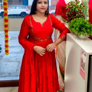 Premium Mull Chanderi Silk with Handwork Ready to Wear (Code PW6001)