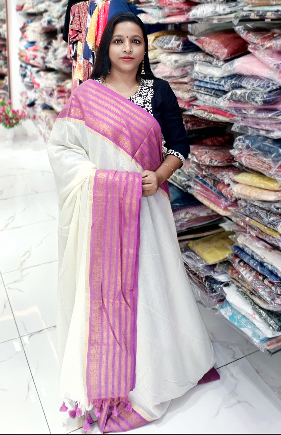 Lavender Gold Mull Cotton ( Code -MC10)