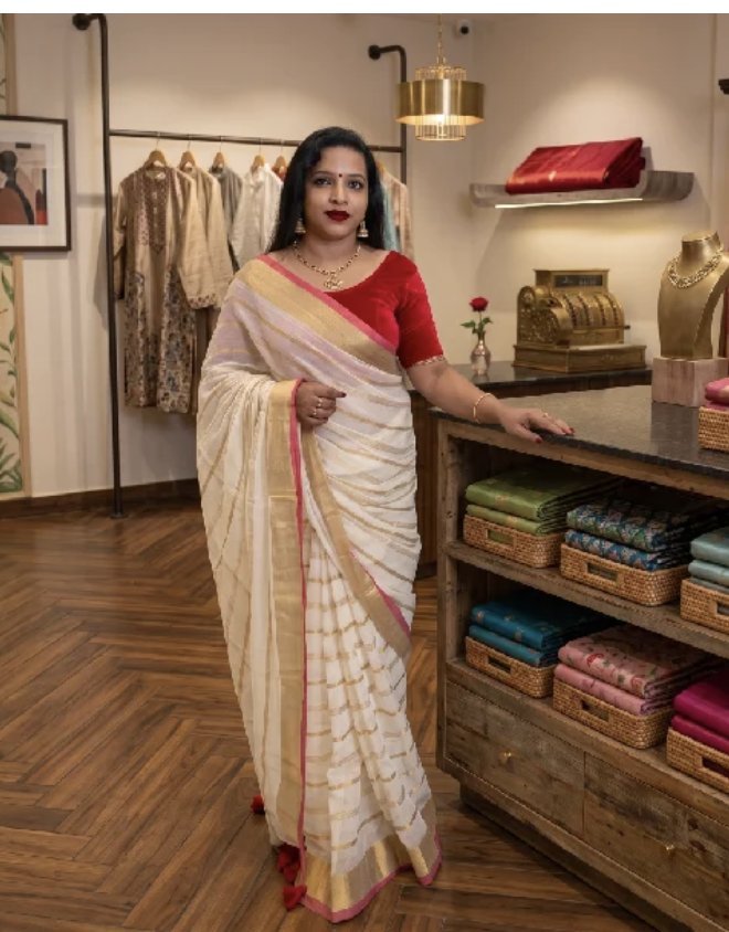 Mul cotton saree at Flair Designs boutique