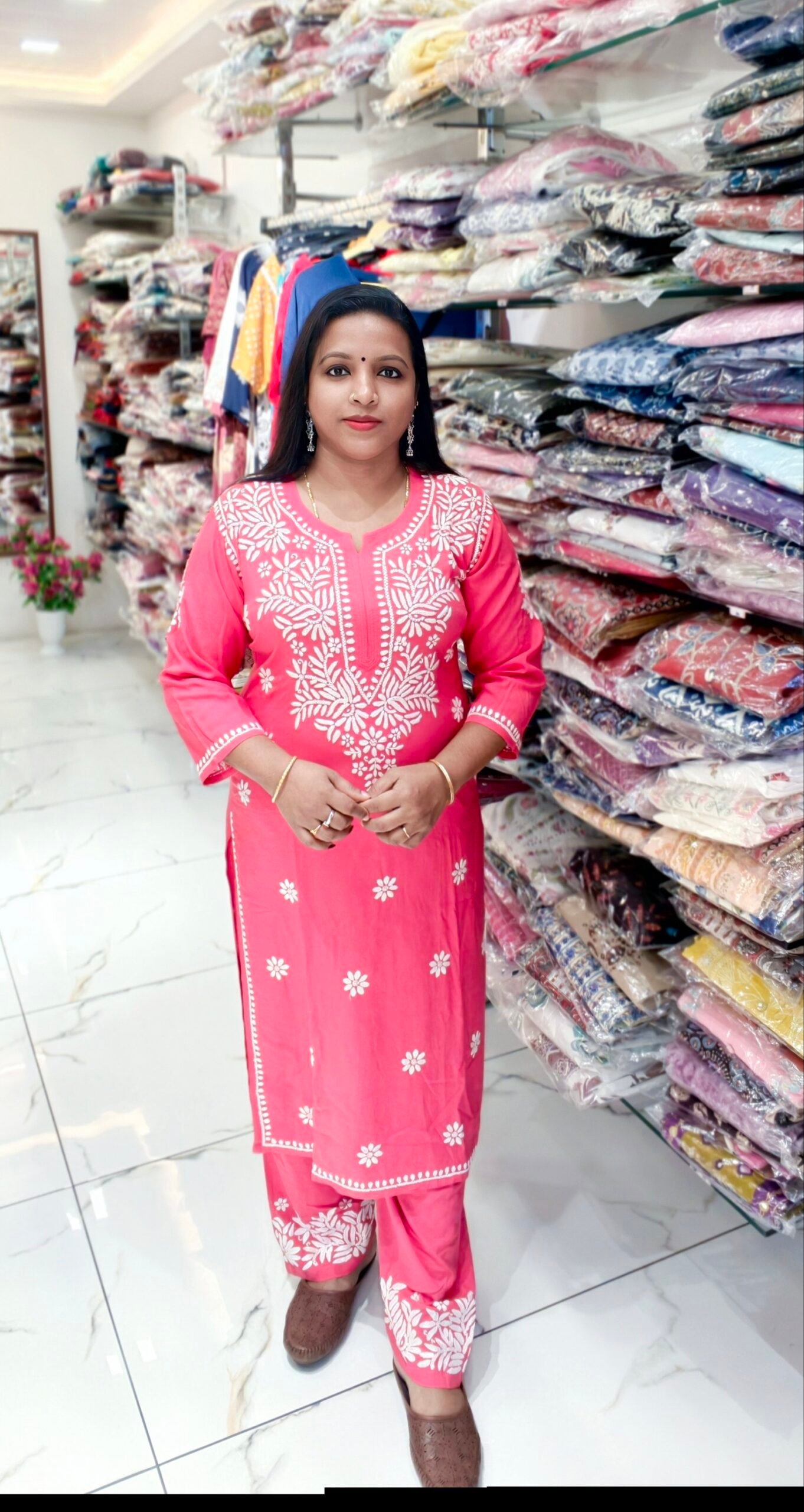Chikankari Pink Cord Set ( Code-CS2004)